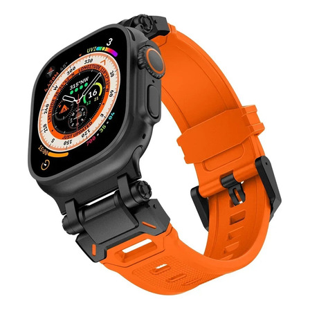 Correa De Lujo Para Apple Watch Silicon Suave Y Titanio Correa De Lujo Para Apple Watch Silicon Suave Y Titanio