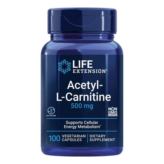 Acetil-l-carnitina Supplement Life Extension 100 Cápsulas