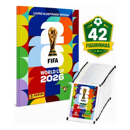Álbum Copa Do Mundo Fifa 2026 Panini Oficial + 42 Figurinhas