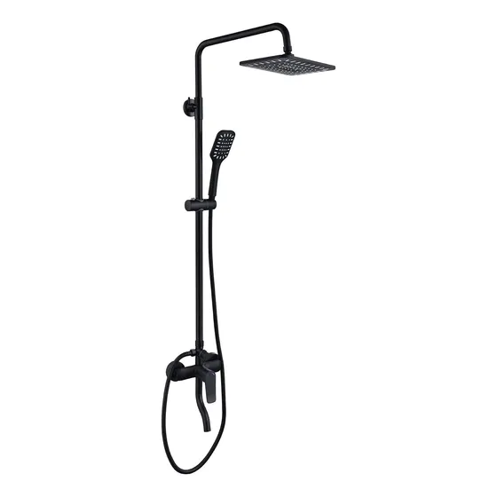Lfgud Juego Grifo Ducha Para Exterior Color Negro Mate 10  3