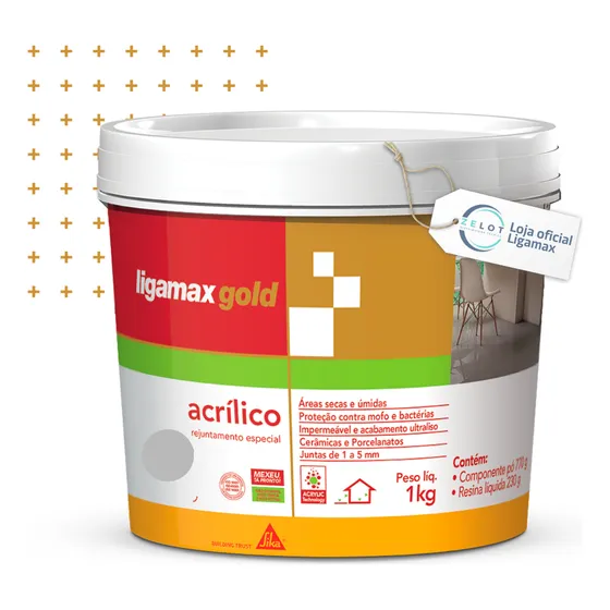 Rejunte Acrílico Ligamax Gold - Cinza 1kg