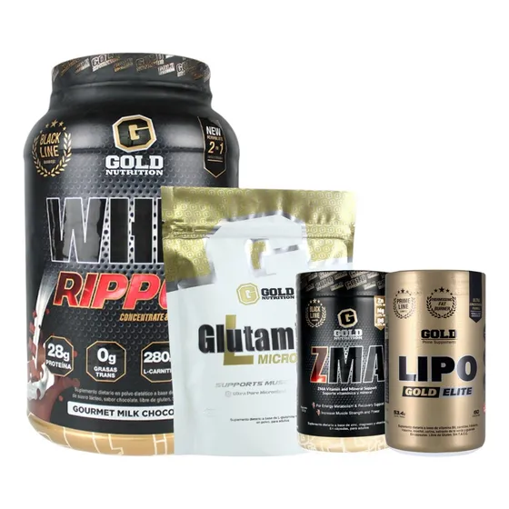 Whey Ripped + Glutamina + Zma + Lipo Burn . Gold Nutrition. Outlet