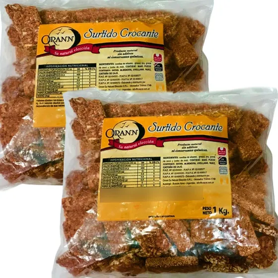 Combo X2 Barrita Surtido Crocante Orann 1kg