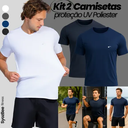 Kit 2 Camisetas Masculina Academia Dry Fit Treino