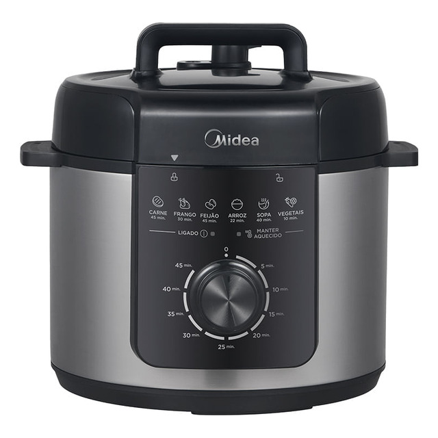 Panela De Pressão Mecânica Preta E Inox 4l Midea Panela De Pressão Mecânica Preta E Inox 4l Midea