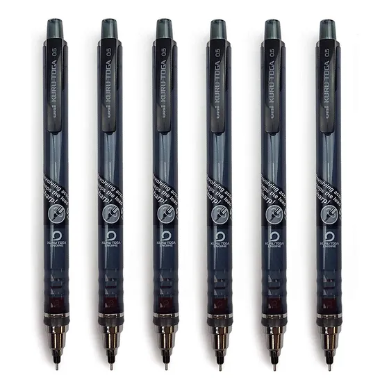 Uni-ball Kuru Toga Self Lapiz Afilar Mecanico 6 Unidad