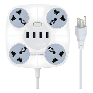 Multicontacto Regleta Extensión Eléctrica 4 Vias 4 Usb Multicontacto Regleta Extensión Eléctrica 4 Vias 4 Usb