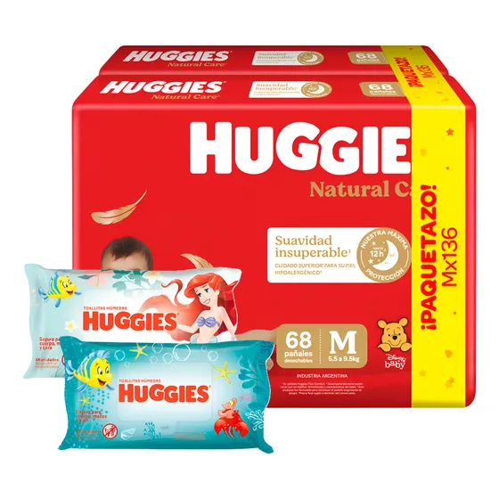 Huggies Supreme Care Pack Ahorro M X 136 