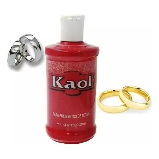 Kaol Polidor Para Metais Joias Aliança Cromados N°4 200ml