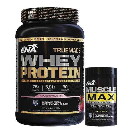 True Made Whey 2 Libra + Muscle Max Ena Crecimiento Muscular