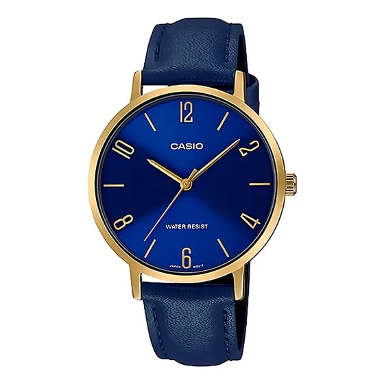 Reloj Casio Mujer Análogo Ltp-vt01gl-2bu Cuero Azul