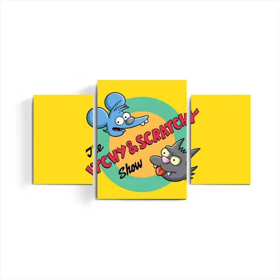 Cuadro Triptico Tomy Y Daly Los Simpson Itchy And Scratchy