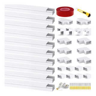 Canaleta Pvc Para Cable 10x20mm X 50cm 10pzs Y 20 Codos Canaleta Pvc Para Cable 10x20mm X 50cm 10pzs Y 20 Codos