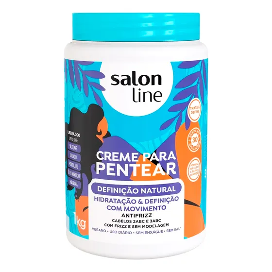 Salon Line Crema Para Peinar Anti Frizz Ondas Natural 1000gr