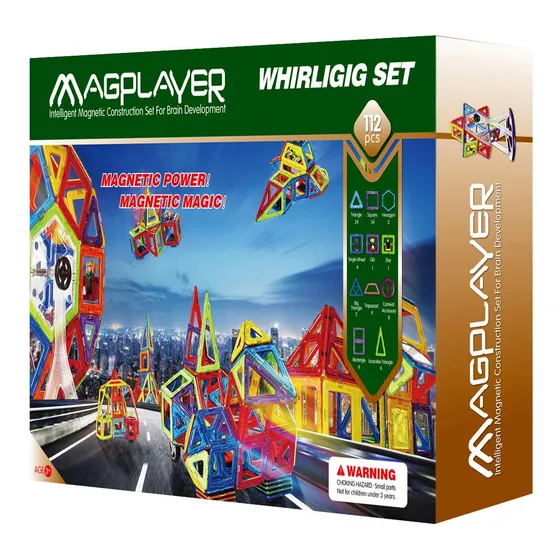 Juego Magnético De Construcción Tipo Lego Magplayer Rueda
