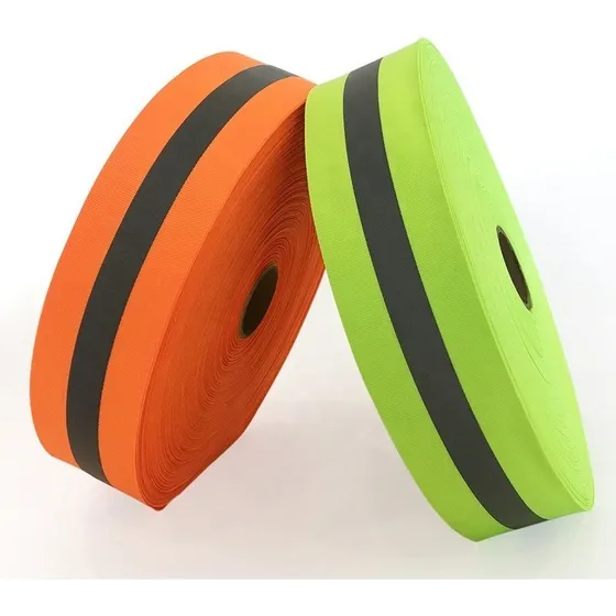 Cinta Reflectiva Textil Fluo Para Coser  4cm Ancho X 10 Mts 