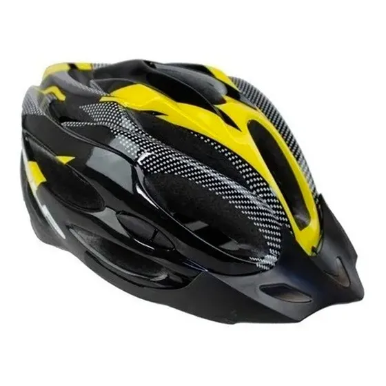 Casco Slp Bicicleta Ciclismo Mtb 13 Vent C/regulador Color Negro/amarillo Talle M/l