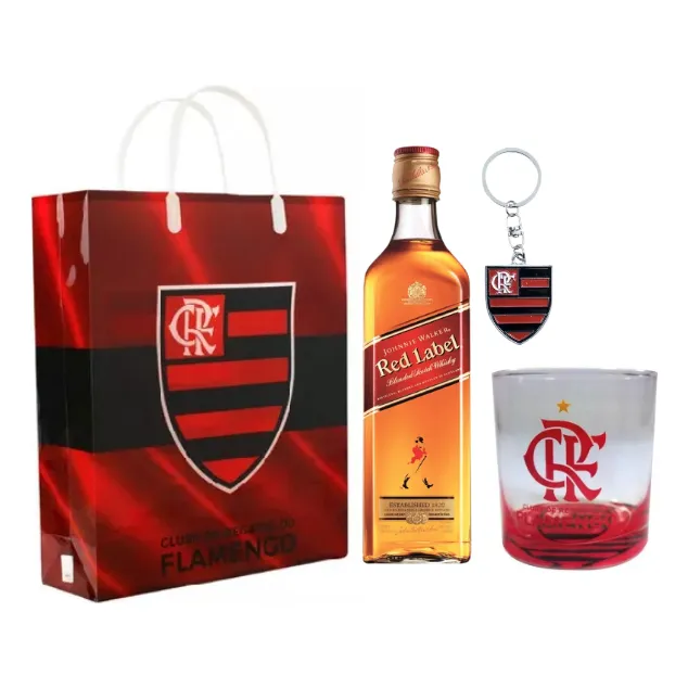 Presente Kit Red Label + Copo Personalizado Time Do Coração