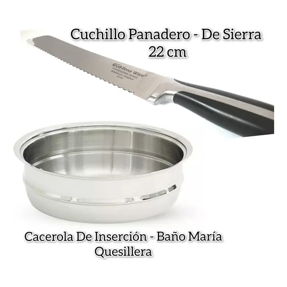 Cacerola D Inserción Quesillera Rena Ware + Cuchillo Renawar