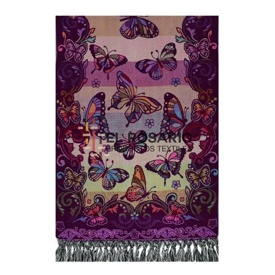 Rebozo Artesanal Mexicano - Mariposas (2 Pack) Color Colorín Cardenal