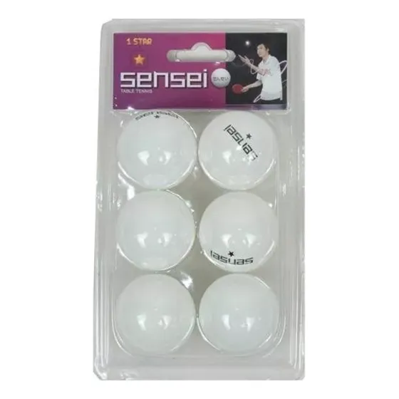 Set 6 Pelotas Ping Pong 3 Estrellas Sensei® - Tenis De Mesa