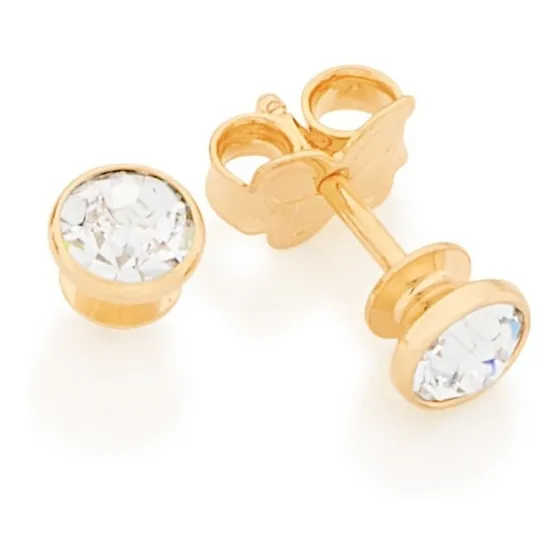 Brinco Folheado Ouro Rommanel Ponto De Luz Delicado Com Cor Dourado