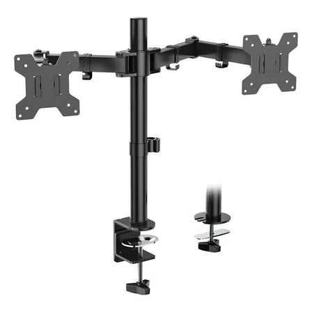 Soporte Doble Monitor, Brazo Para Monitor Para Dos Pantallas De Hasta 30 Pulgadas 10kg, Soporte Monitores Escritorio Inclinación Giratorio Rotar Con Ajuste De Altura