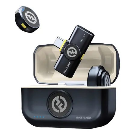 Microfone De Lapela Hollyland Lark M2 Duo Usb C Preto