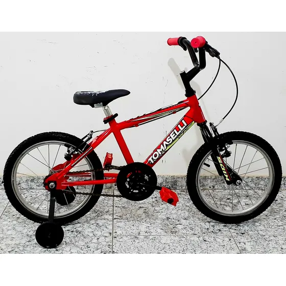Bicicleta Usada R14 Dos Usos Prácticamente Nueva De 4a6 Años Rojo Y Negro 14 "