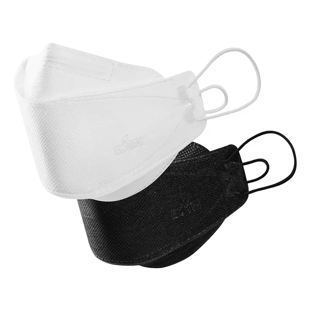 Paquete Con 100 Cubrebocas Kf94 Blanco Y Negro Termosellados