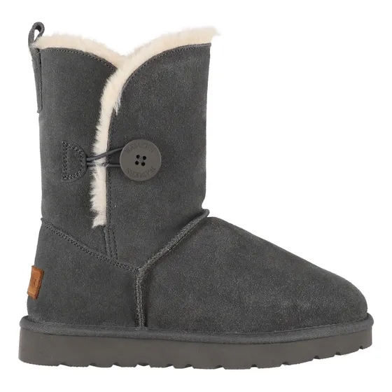 Botas Mujer Bamers Blast Button Cuero Gris Oscuro