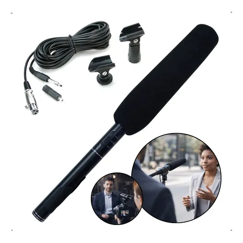 Microfone Direcional Shotgun Skypix 320a Condensador Coral Cor