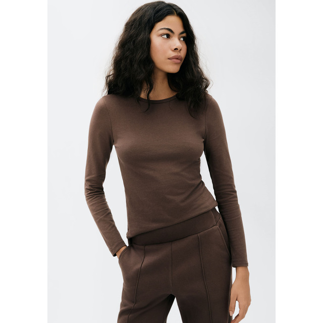Blusa Feminina Básica Manga Longa Com Elastano Hering Blusa Feminina Básica Manga Longa Com Elastano Hering