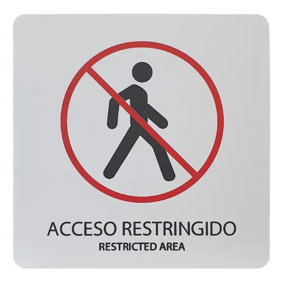 Letreros De Protección Civil Básico Económico 20x20cms Acceso Restringido