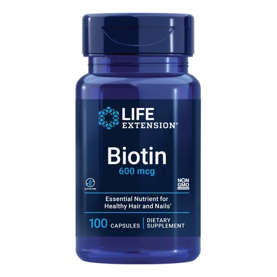 Suplemento Life Extension Biotina 600 Mcg De Vitamina B7 100