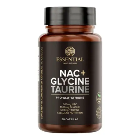Nac + Glicina + Taurina Essential Nutrition 90 Cápsulas Neutro