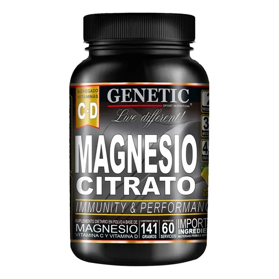 60 Servs Energía Vitalidad Citrato Magnesio Vits C D Genetic