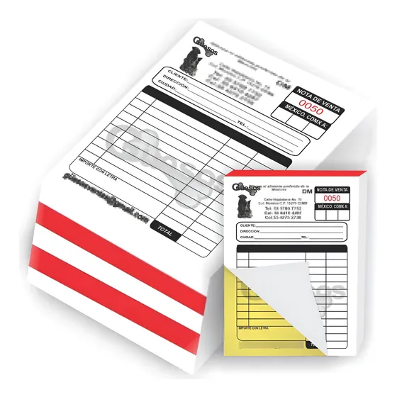 2 Millares De Notas 1 Copia Autocopiante 1/4 Carta En Blocks