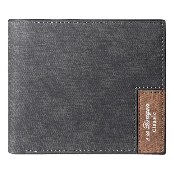 Cartera Corta Vintage Delgada Personalizada Para Hombre