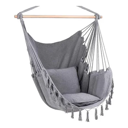 Silla Colgante Columpio Hamaca Con Almohadones - Norplat Color Gris