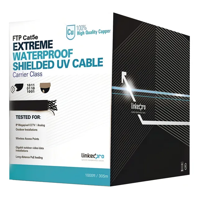 Cable Red Linkedpro Utp Cat E5 305 Mts Negro Exterior Cobre