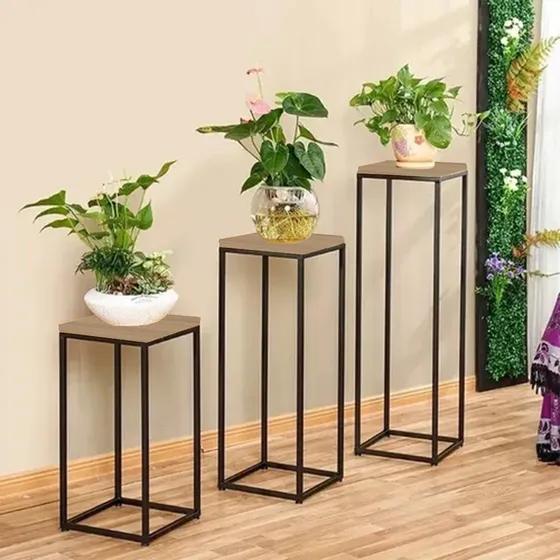 Porta Macetas Plantas Macetero Moderno Hierro Jardin 50cm