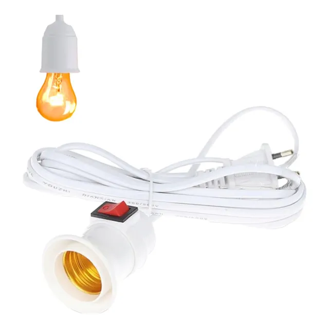 Soquete E27 Con Interruptor Cable 8mts Enchufe Extencion 