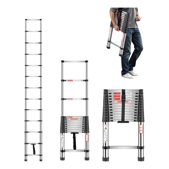 Vevor Escalera Telescópica Extensible Ligera 13 Escalones