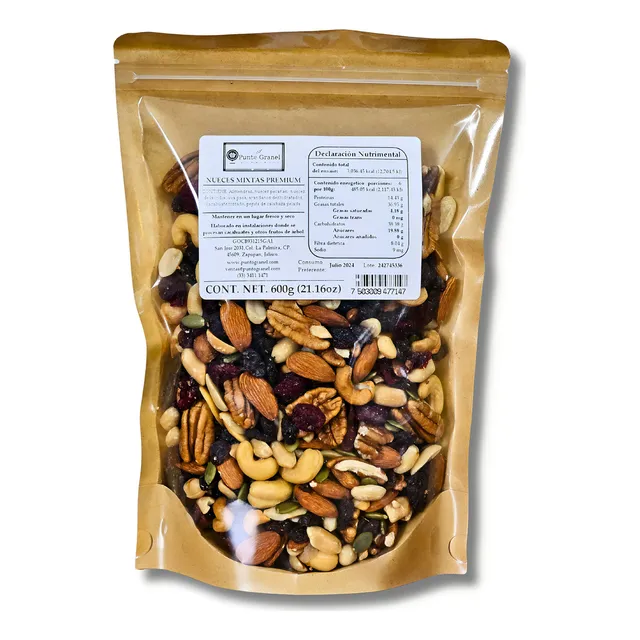 Nueces Mixtas Premium 600g - Mix Frutos Secos Punto Granel