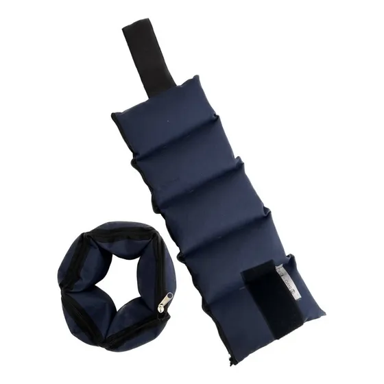 Pesas Tobilleras 5kg C/u Reforzadas El Par Con Peso Gym Azul Oscuro