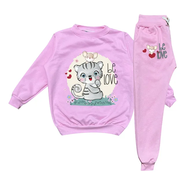 Conjunto Sudadera Gata Be Love Para Niña