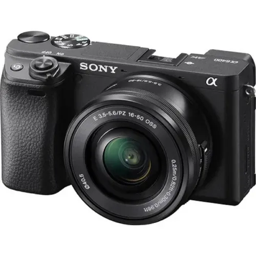 Sony Mirroless A6400 câmera preta com 16-50mm