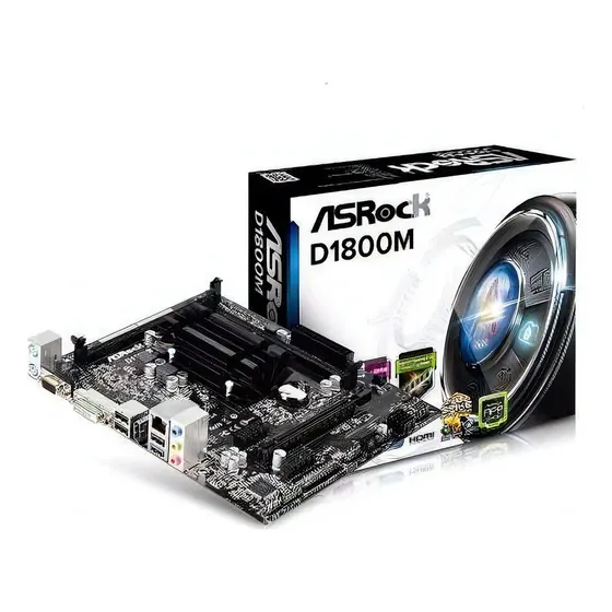 Placa Mãe Asrock D1800m + Processador Dual Core D1800 2,41 Cor Preto