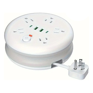 Enchufe Plano Cable Extensión Salida De Pared, 4 Usb + 5 Luz Enchufe Plano Cable Extensión Salida De Pared, 4 Usb + 5 Luz